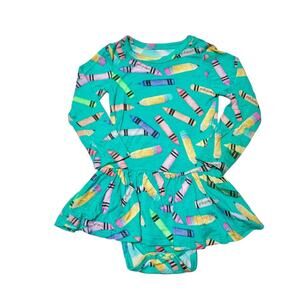 Posh Peanut Back to School Twirl Skirt Bodysuit Size 12-18m